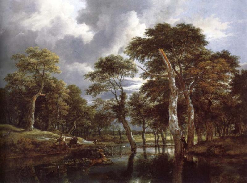 Jacob van Ruisdael Waterfall in a Hilly Wooded Landscape China oil painting art